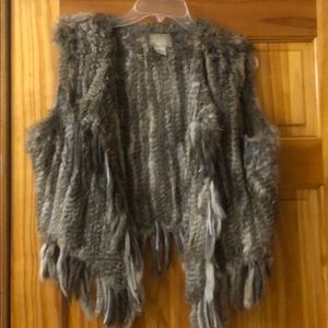 100% rabbit fur vest
